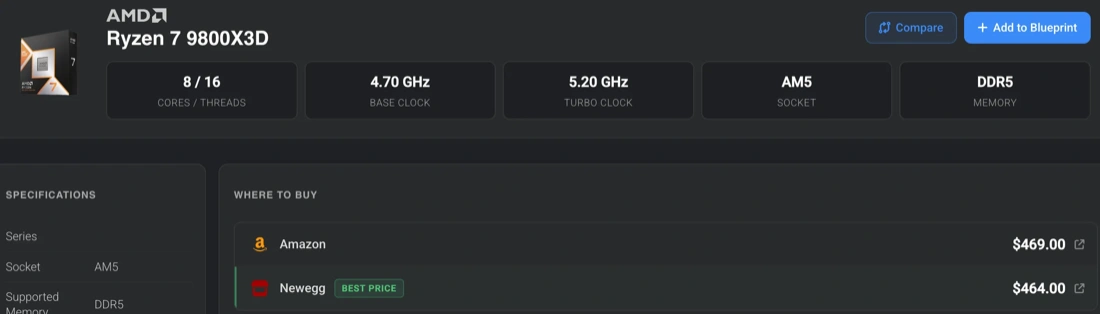 Price tracking preview